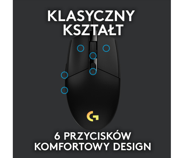 LOGITECH G102 Lightsync Gaming Mouse czarna 910-005823 - 574603 - zdjęcie 9